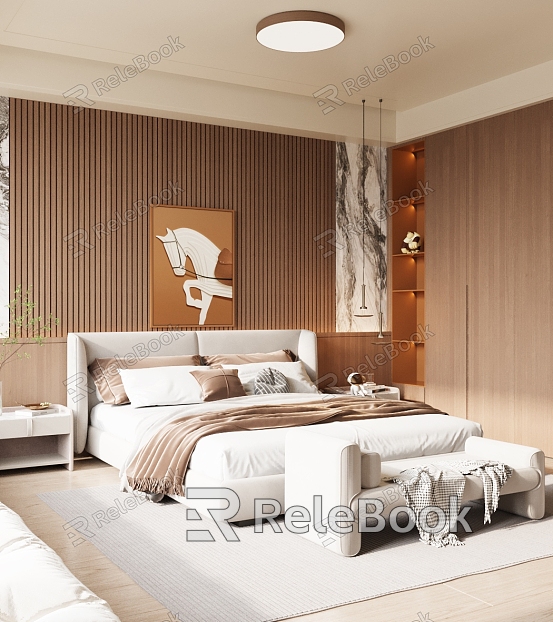 Modern Home Bedroom Master Bedroom Double Bed Ceiling Light model