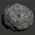 Gray Pitted Meteorite With Rocky Surface And Natural Celestial Formation 3d model