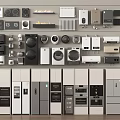 Modern Household Appliances Collection Including Refrigerators Washing Machines And Kitchen Devices
