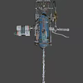 Pneumatic Weapon With Blue Gas Tank Metal Structure Long Rod And Cylinder