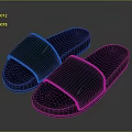 Comfortable Dark Blue Slippers With Simple Design Non Slip Sole For Home Use