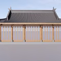 Ancient Chinese Architecture With Red Walls Grey Tiled Roof And Tiered Eaves