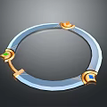 Blue Circular Decorative Bracelet With Gold Accents Green And Blue Gemstones Inlaid Design
