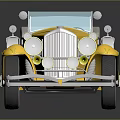 Vintage Yellow Convertible Car With Chrome Accents Whitewall Tires And Retro Design
