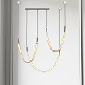 Modern Curved LED Chandelier Design For Contemporary Room Interior Space