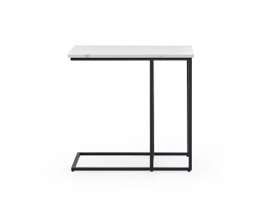 Modern Side Table With Sleek Metal Frame And White Marble Top 3d model