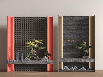 New Chinese style porch background wall model