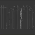 Modern Metal Entrance Gate With Double Door Spiked Top Design And Side Posts