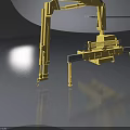 Swing Door Mechanical Mechanism with Yellow Arm and Structural Components 3d model