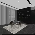 Modern Dining Table Set With Glass Top Metal Frame Gray Chairs And Area Rug