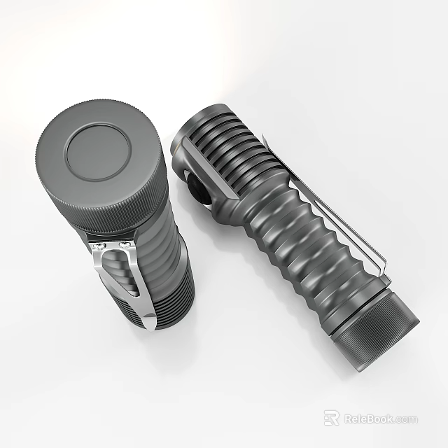 Practical Daily Electrical Appliances Flashlights With Ergonomic Grip And Metal Carabiner Clip 3d model 