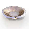 Decorative Petal Shaped Bowl with Metallic Sheen And Textured Surface For Home Decor