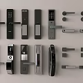Various Smart Door Locks With Keypad Handles And Components Collection 3d model