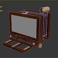 Vintage Wooden Camera With Folding Frame Brass Lens And Adjustable Base