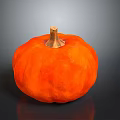 Orange Pumpkin as Seasonal Household Decorative Item with Vibrant Color Smooth Texture and Wooden Stem