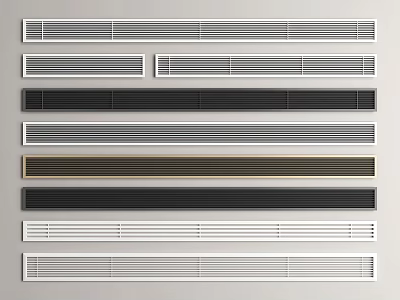 Modern Air Conditioner Vents With Various Designs Colors And Finishes For Home Interior 3d model