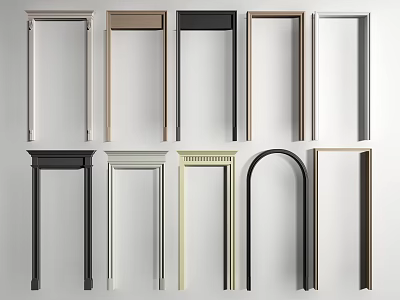 Different Styles And Colors Of Door Frames For Home Decoration Projects 3d model