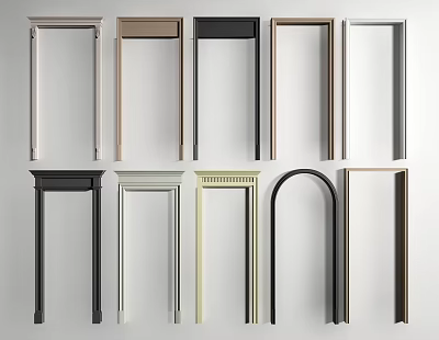 Different Styles And Colors Of Door Frames For Home Decoration Projects 3d model