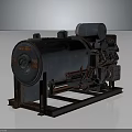 Vintage Industrial Equipment With Large Cylindrical Tank Rusty Metal Base And Pipes