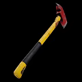 Firefighting Equipment Fire Axe Featuring Red Blade And Yellow Handle Design