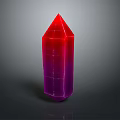 Geometric Crystal Shaped Object With Red Purple Gradient On Dark Background And Reflection 3d model