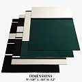 Modern Square Rugs With Green Black White Woven Patterns And Textures
