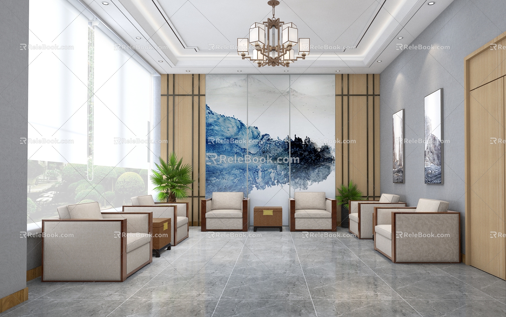 Chinese Reception Room Office Reception Room 3d model