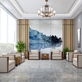 Chinese Reception Room Office Reception Room 3d model