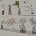 White Wall Shelves Display Multiple Vases With Various Flowers For Home Decor