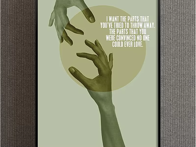 Creative Modern Art Poster With Hands Illustration And Typography Elements 3d model