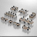 Modern Office Desk And Chair Combination Designs With Multiple Workstation Layouts And Computers