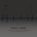 Medieval Style Droplight With Vertical Bar Design And Hanging Light Fixture