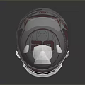 Red and White Renault Racing Helmet With Mirror Visor And Smooth Surface Design