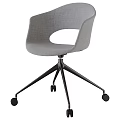Modern Table And Chair Set Featuring Gray Black Chairs With Wheel Base And Simple Design