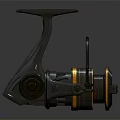 Modern Shiny Metal Fishing Reel With Ergonomic Handle And Durable Construction Design
