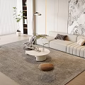 Modern sofa coffee table combination 3d model
