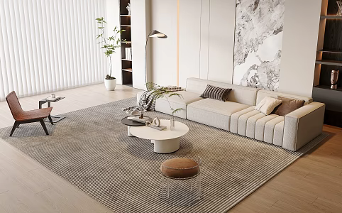 Modern sofa coffee table combination 3d model