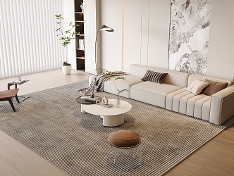 Modern sofa coffee table combination 3d model