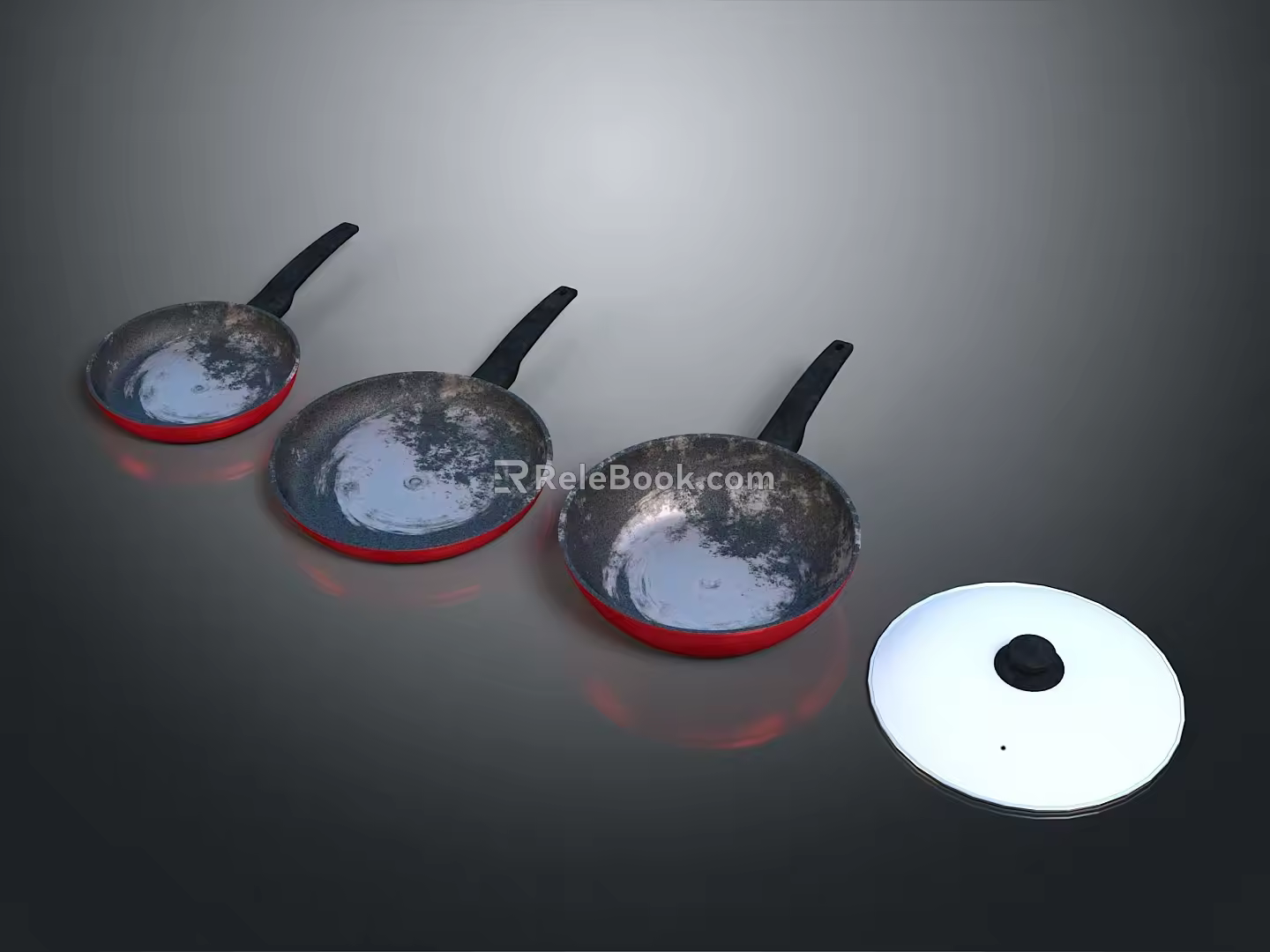 Pot Flat Pan Flat Frying Pan Milk Pan Cooking Pan Cooking Pot Cookware Kitchen Items Kitchen Supplies 3d model