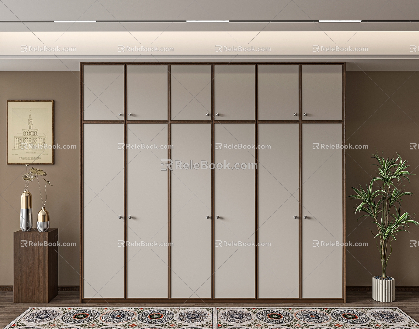 Middle style wardrobe 3d model