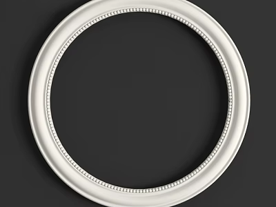 Elegant White Circular Picture Frame With Decorative Edge For Home Decor 3d model