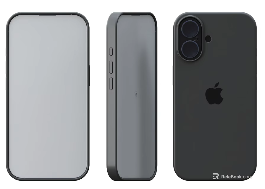 Apple Smartphone With Dual Camera And Three Angle Views In Black Design 3d model 