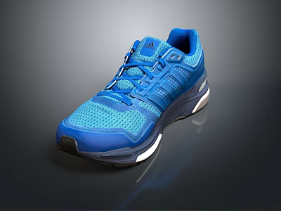 Blue Sports Running Shoes With Mesh Upper Design And White Sole For Comfortable Wear 3d model