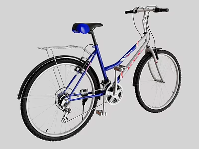 White And Blue City Bike With Blue Seat Fenders And Sturdy Frame Design 3d model White And Blue City Bike With Blue Seat Fenders And Sturdy Frame Design 3d model