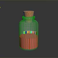 Clear Glass Bottle With Cork Stopper And Red Contents For Daily Use