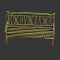Green Wooden Outdoor Bench With Cross Back Design For Garden Seating