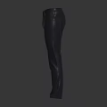 High Quality Stylish Black Leather Pants Front And Back View Design 3d model