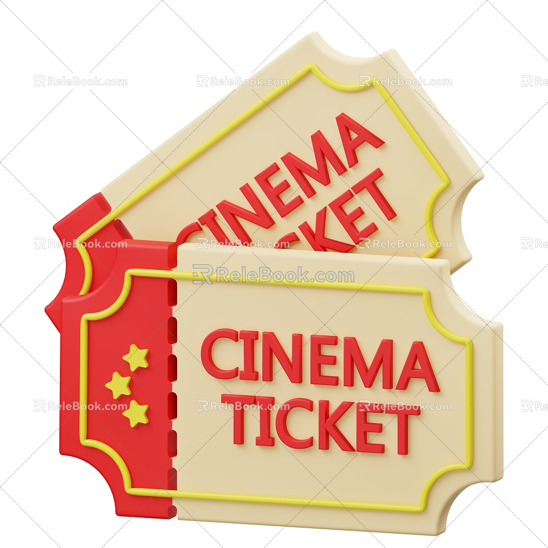 Modern Movie Tickets Cartoon Movie Tickets 3d model