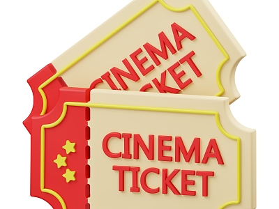 Modern Movie Tickets Cartoon Movie Tickets 3d model