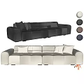 Cream style multi-person sofa set sofa three-person sofa multi-person sofa module sofa 3d model